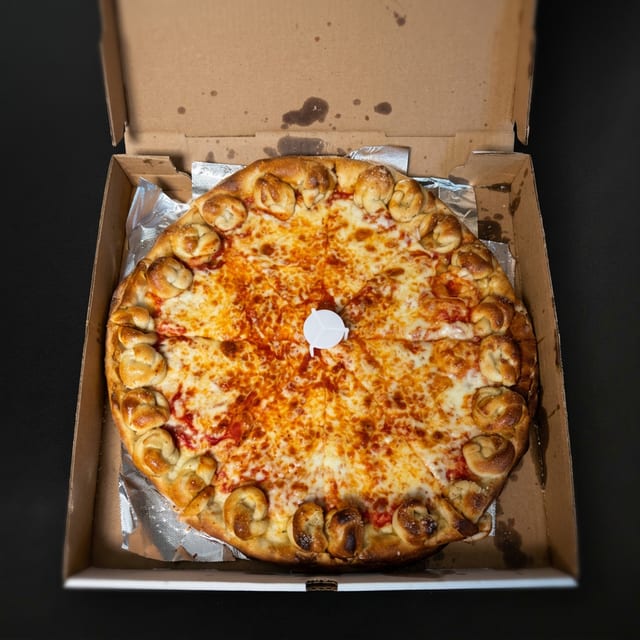 Garlic Knot Crust Pizza.